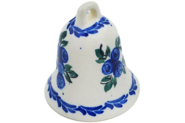 Polmedia Polish Pottery - Vente Objets de décoration - Cloche décorative de 2 pouces, thème spécial Blue Berry UNIKAT