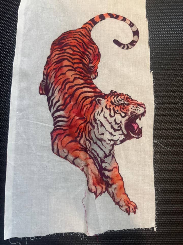 Tiger Print Cotton Sew-On Patch 12x6.5 Inch SP0064 for wholesale by Kaantha karma