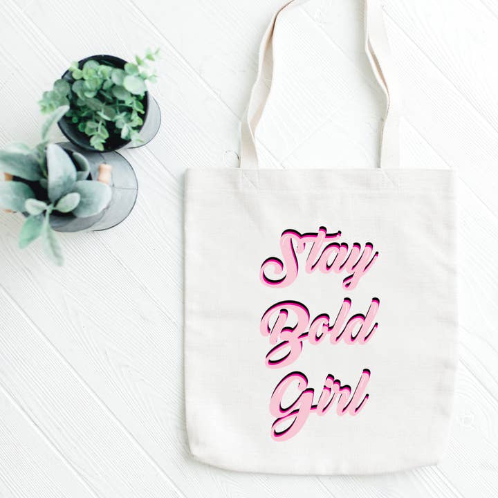 Bleib mutig Mädchen Einkaufstasche aus Baumwolle für den Großhandel von WE ARE SCRUNCH!