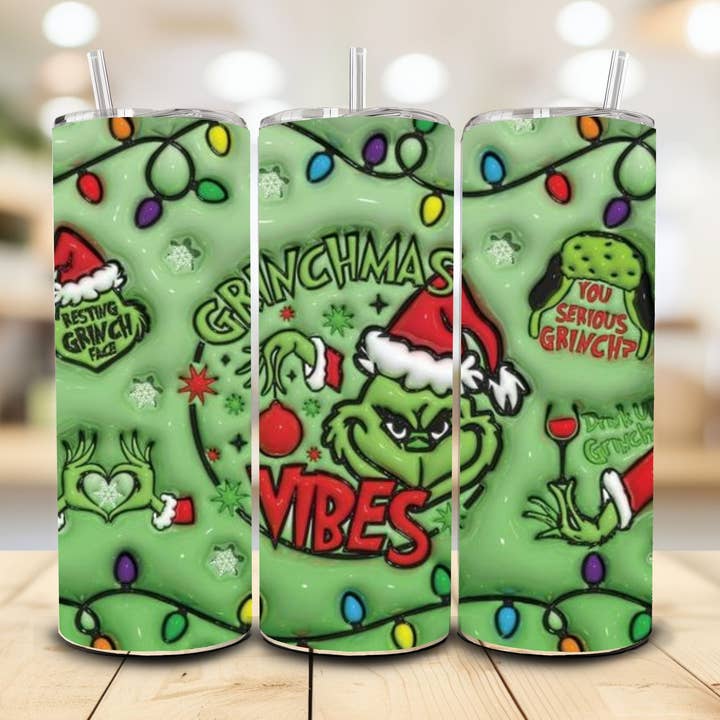 Christmas Tumbler, 20 oz. Stainless Steel for wholesale by Stencil Art Canada