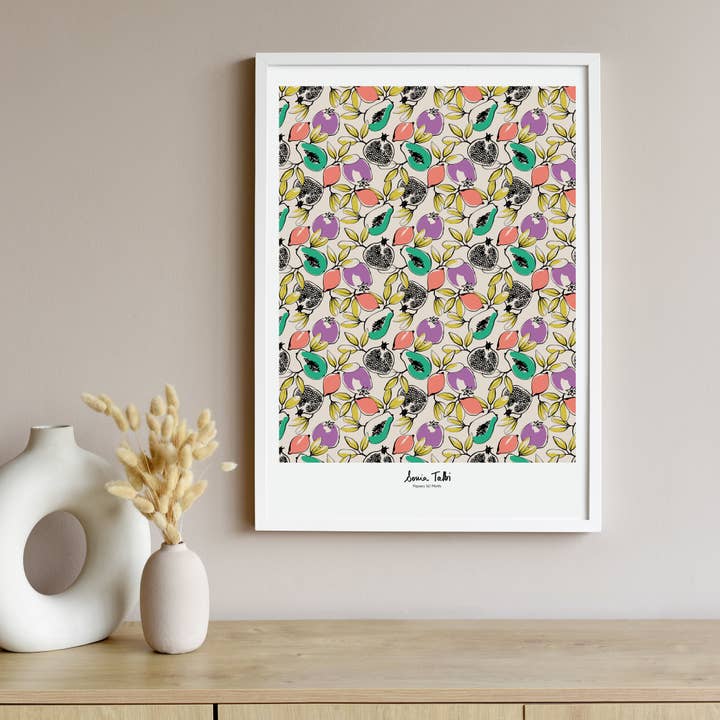 Affiche PAPAYA pour la vente par Sonia Talbi Papiers (é) Motifs
