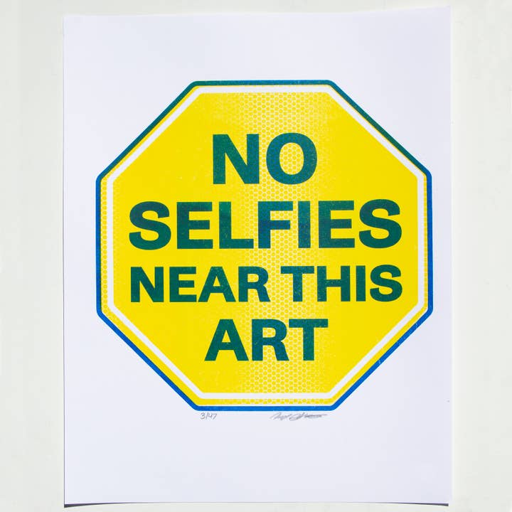 No Selfies Near This Art for wholesale by Shortt Editions