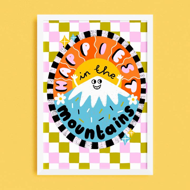 Happiest In the Mountains Print for wholesale by Lauren Radley