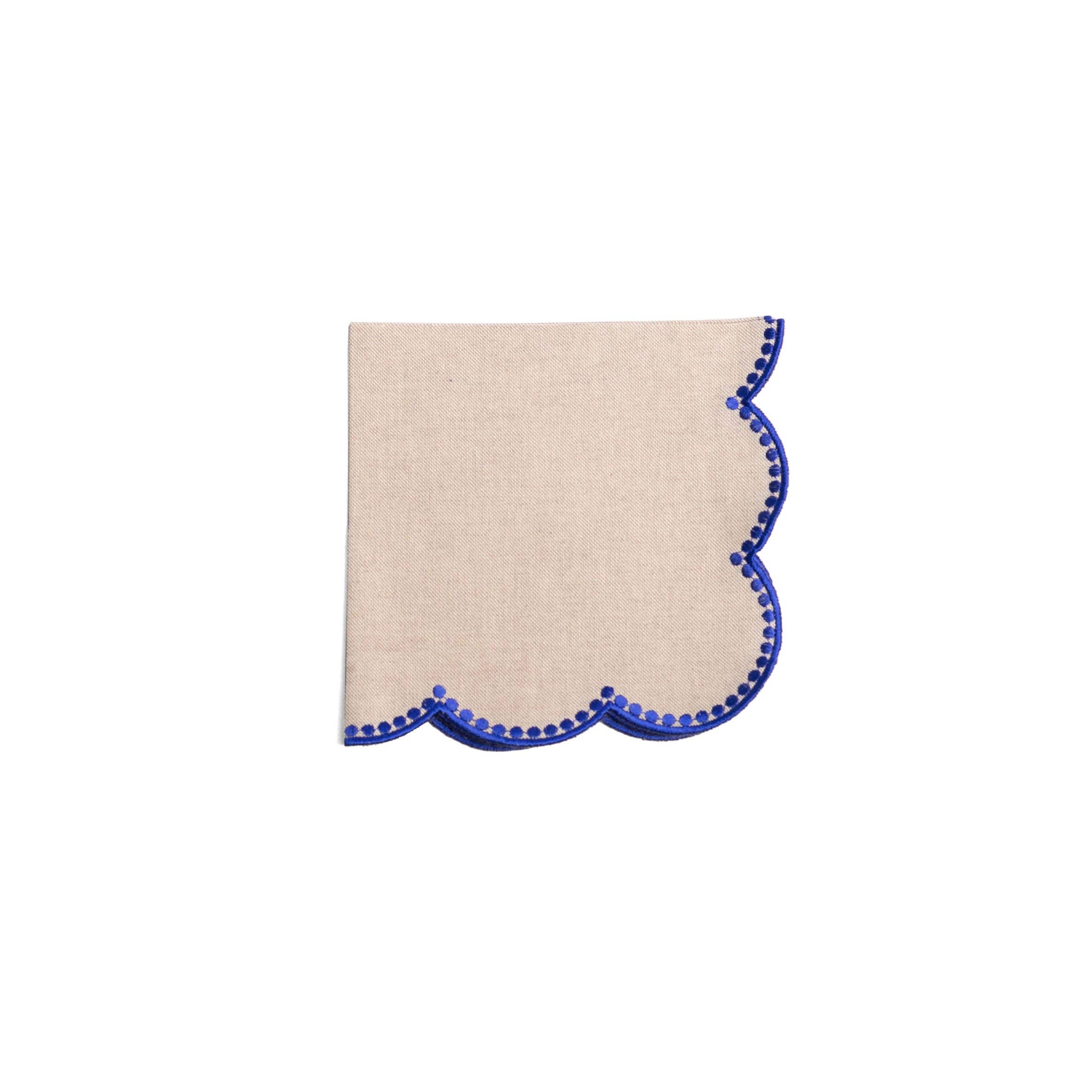 Mariaida Home - Vente Serviettes de table en tissu - Guardanapo Gotas, beige avec bleu8