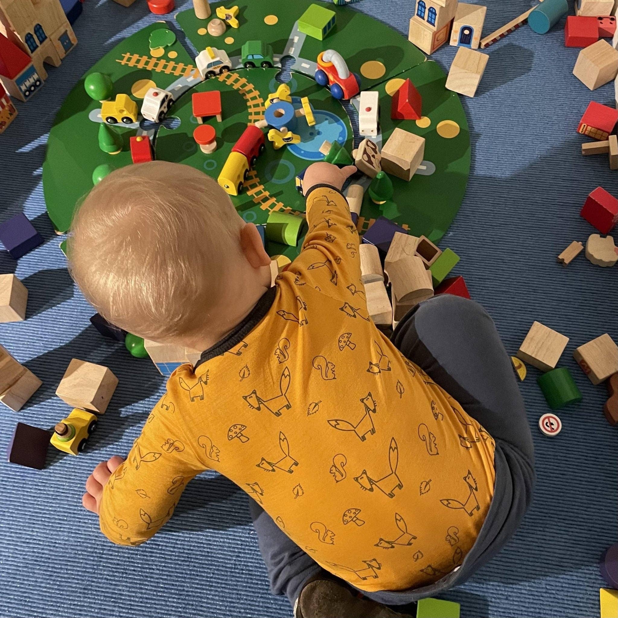 Glückskind - Wholesale Bodysuit (Non-Footed) - Baby - Body sunny yellow fox, merino wool & silk (organic/GOTS)1