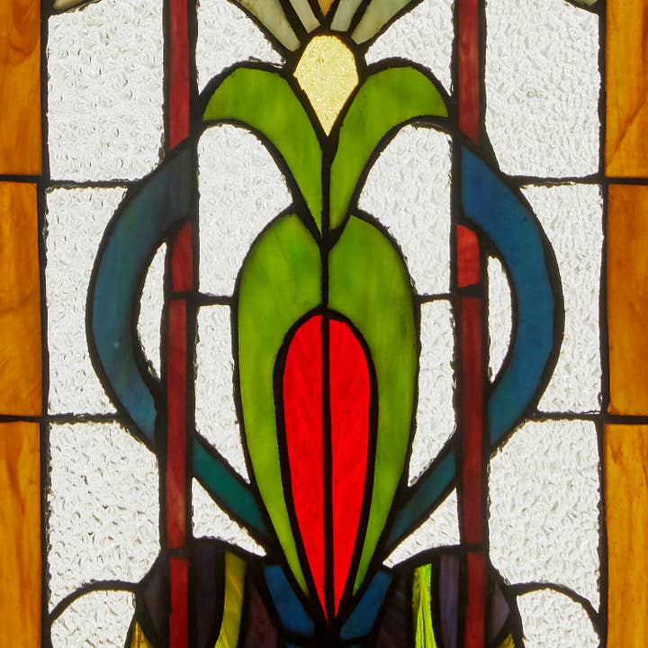 River of Goods - Wholesale Suncatcher - 24"H Fleur de Lis Pub Stained Glass Window Panel
