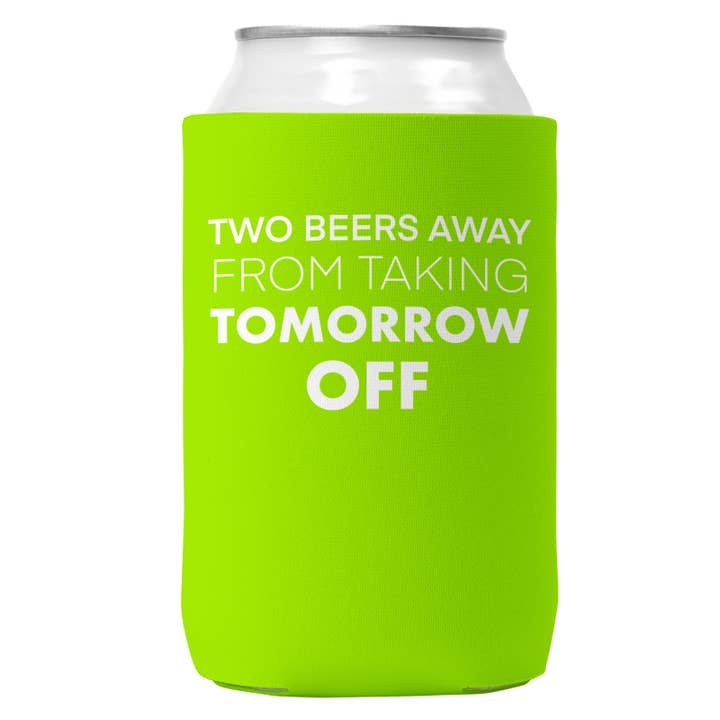 Two Beers Away From.. Can Coozie Cooler for 12oz Cans for wholesale by Wi-Wear