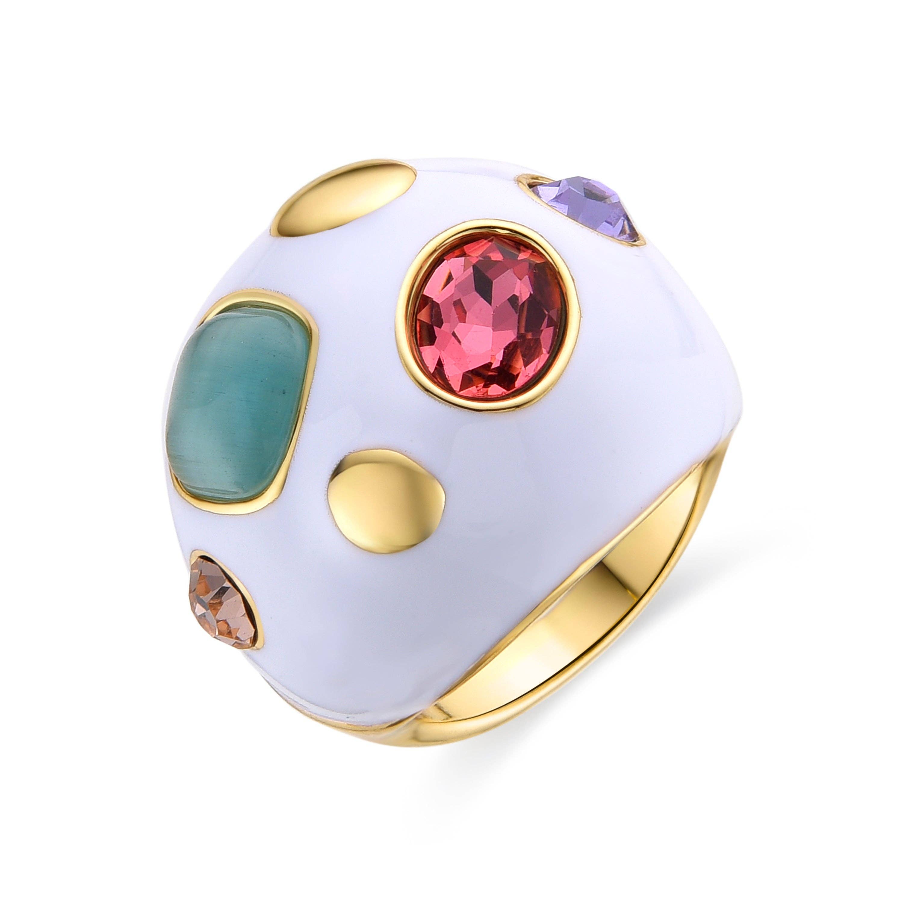 Luxenter - Wholesale Cocktail/Statement Ring - Anillo acabado en oro amarillo de 18k - Yever0