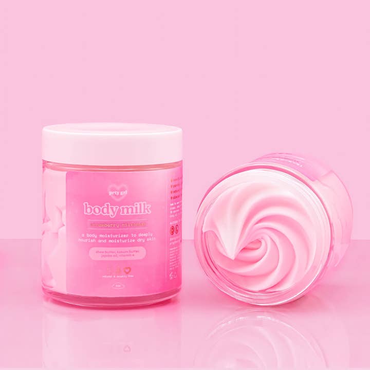 strawberry milkshake body milk for wholesale by prty grl beauty