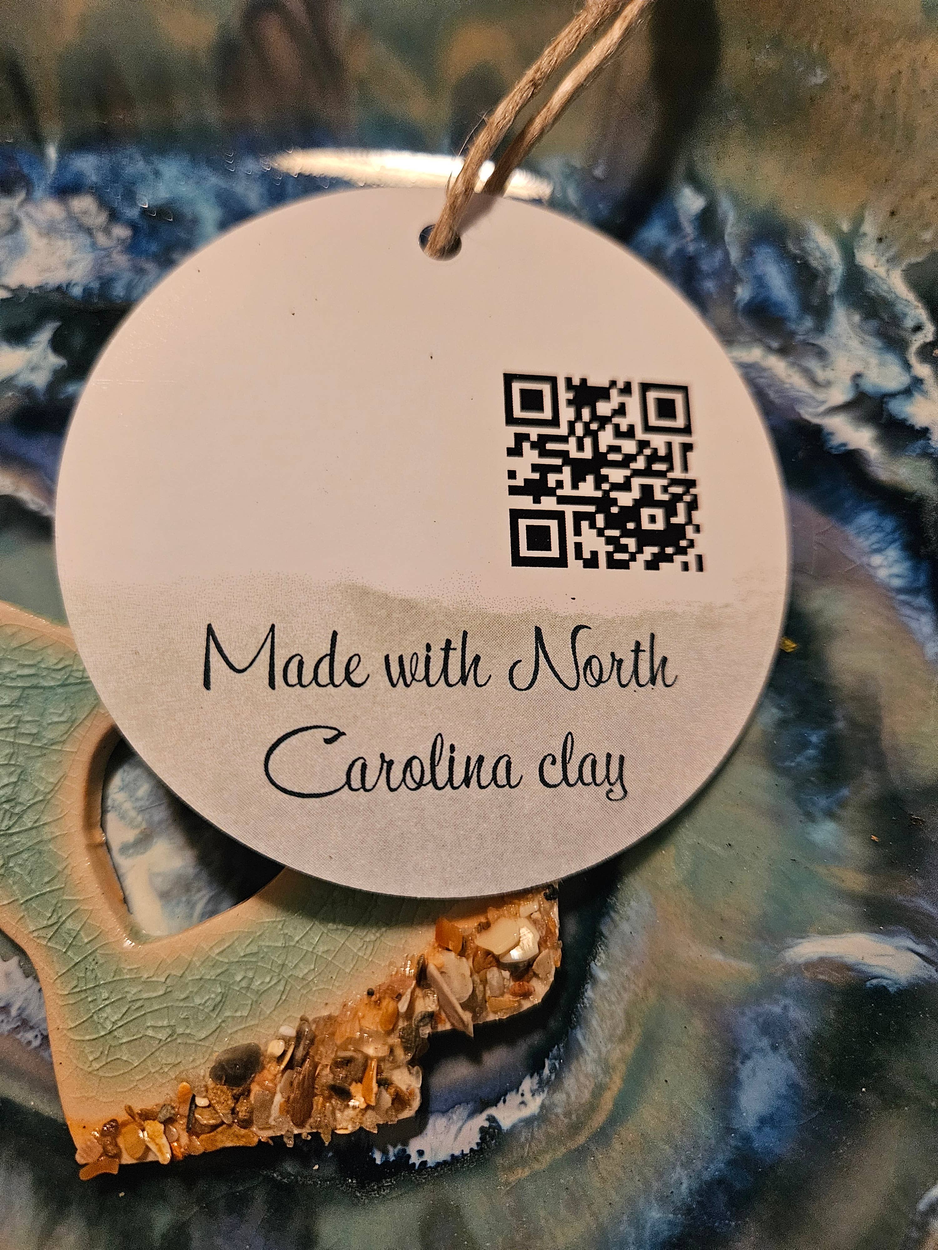 Teal Turtle Studio - Wholesale Ornament - North Carolina Love Sandy Ceramic Ornament Keepsake4
