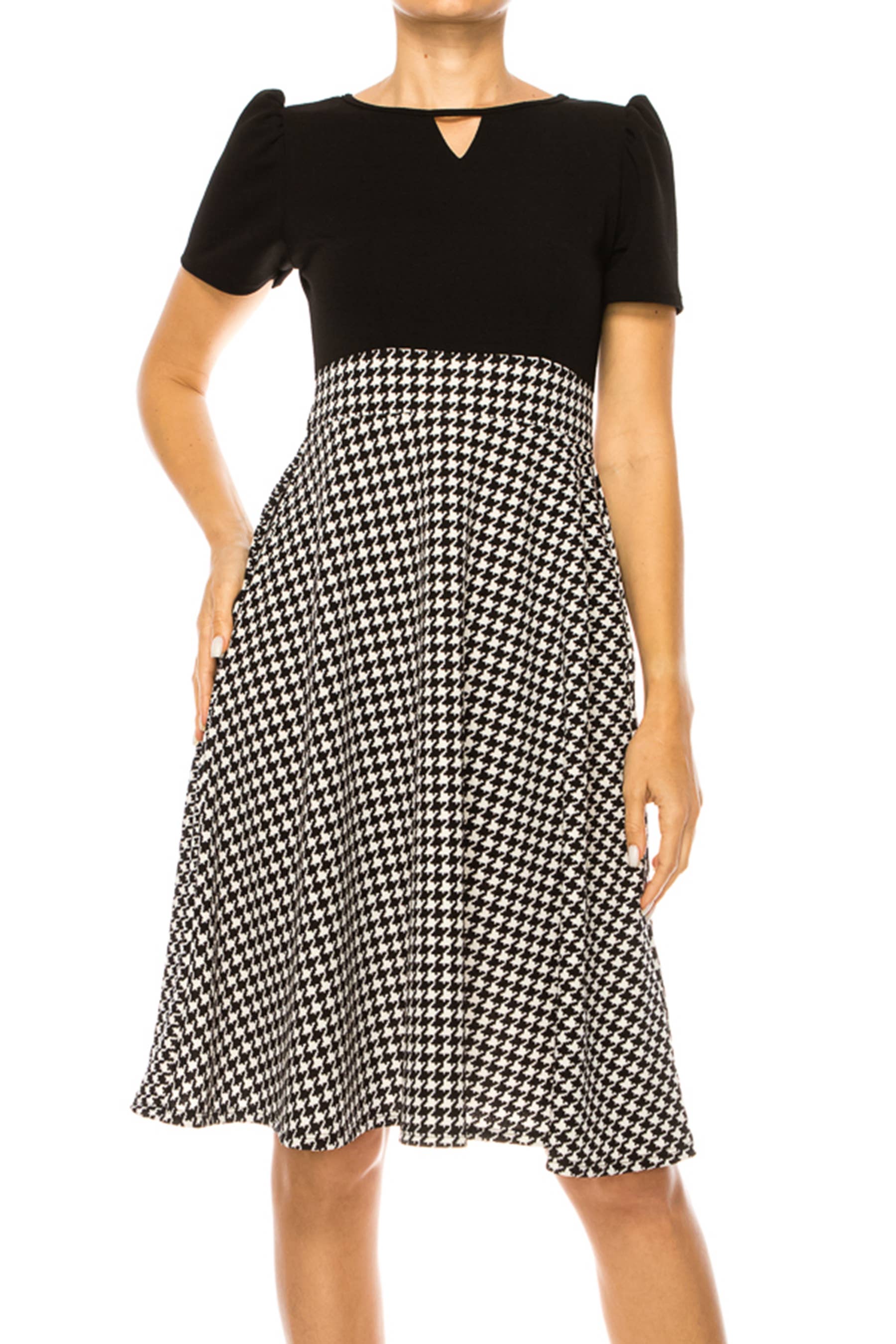 MOA COLLECTION - Wholesale Dress - Women's - Women's Knee-length Color Block Dress with Pockets8