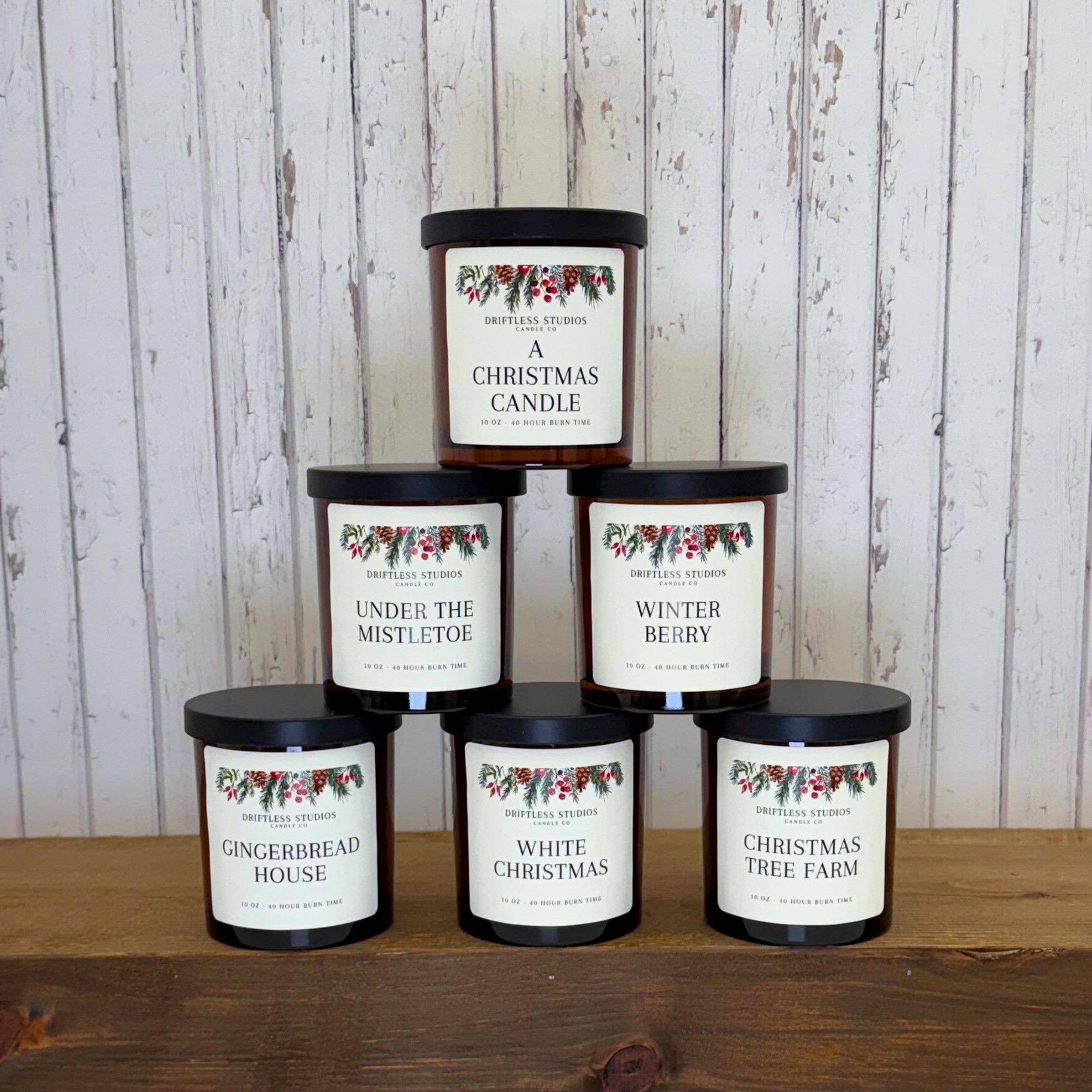 Driftless Studios - Vente Bougie en bocal - Bougie de ferme à la guirlande de baies d'hiver - Bougies de fête2