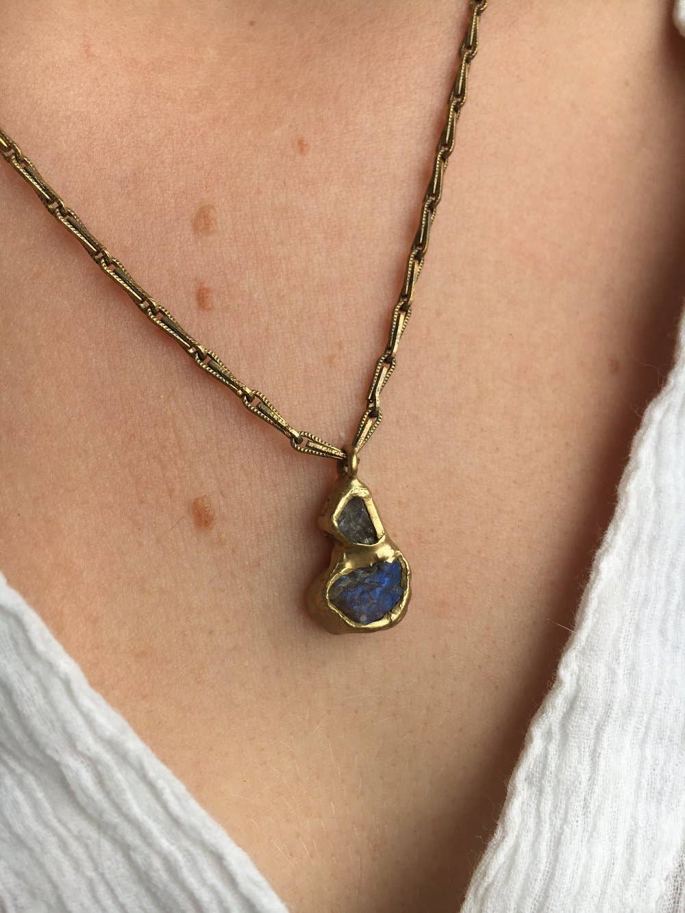 Emilie Shapiro Jewelry – Großhandel Kette mit Anhänger/Charm – Gefrorenes Feuer Doppel-Anhänger1