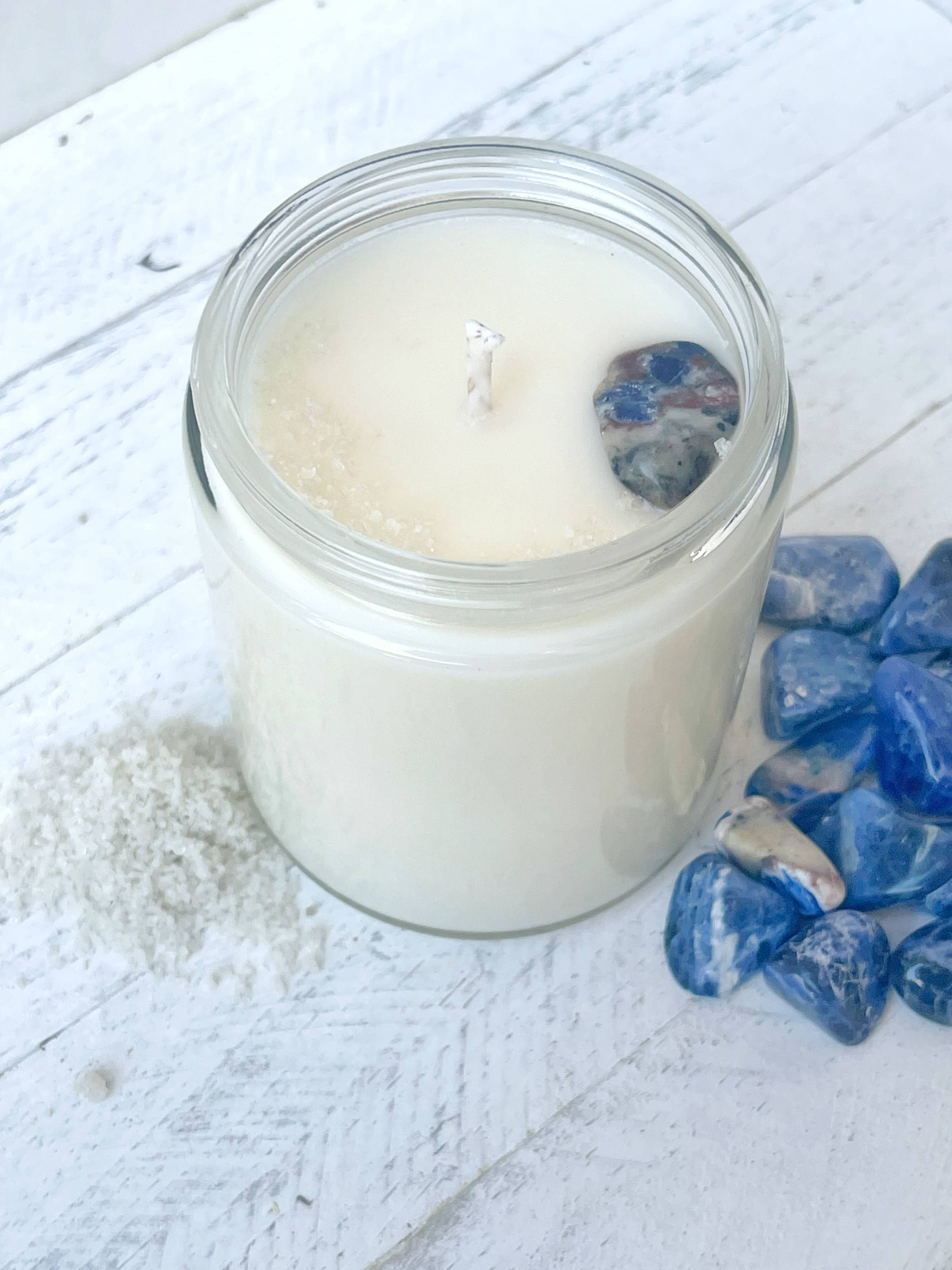 Rage Gems & Jewelry – Engroshandel Glaslys – Sodalit & Sel Gris Økologisk Soy vokslys5