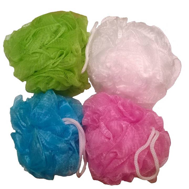 Daylee Naturals Mesh Bath Pouf Sponge 4 Pack for wholesale by Daylee Naturals