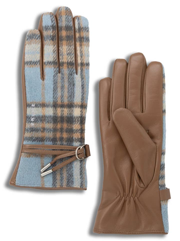Gants en cuir à carreaux Waterville - Femme pour la vente par BRUME