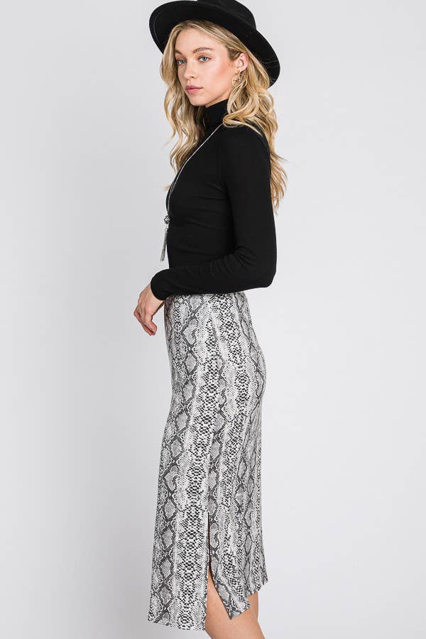 JADE BY JANE - Vendita all'ingrosso Gonna - Donna - GONNA MIDI CON STAMPA PITONE - KRS5015 (solo Plus)2