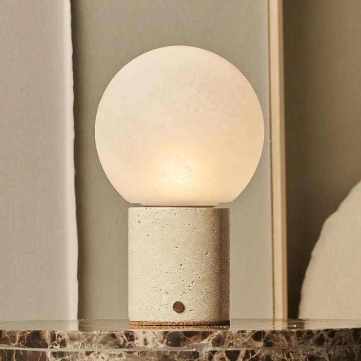 Tavellio - Wholesale Accent/Desk Lamp - Metsu Beige / Travertino Classico – Classic Travertine Rechargeable Table Lamp with 3 Light Colors & Dimming Function6