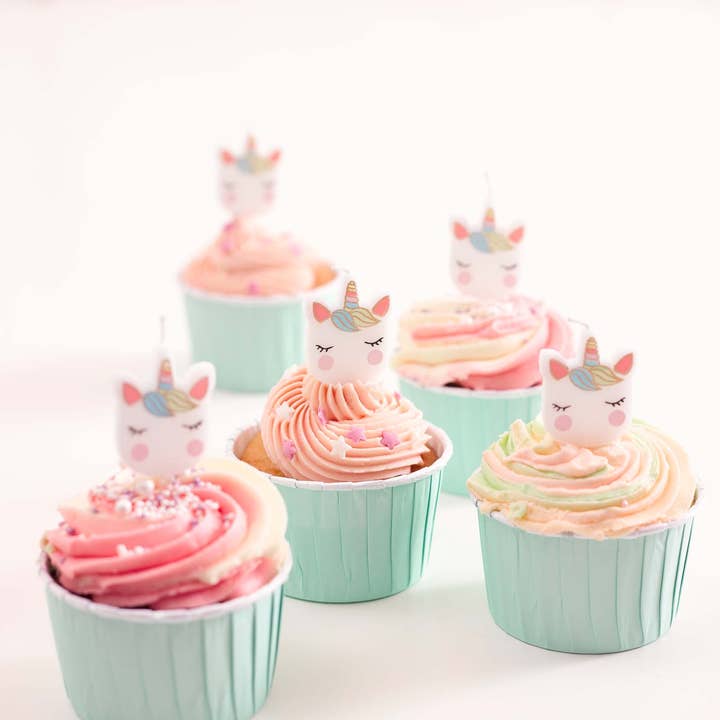Talking Tables USA - Wholesale Cake Candle - Unicorn Face Cake Candles | 5 Pack | Kids Birthday Party |