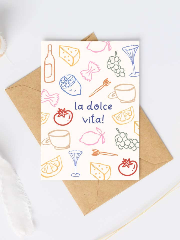 La Dolce Vita Italian Summer Card for wholesale by Fleurs on Sunday