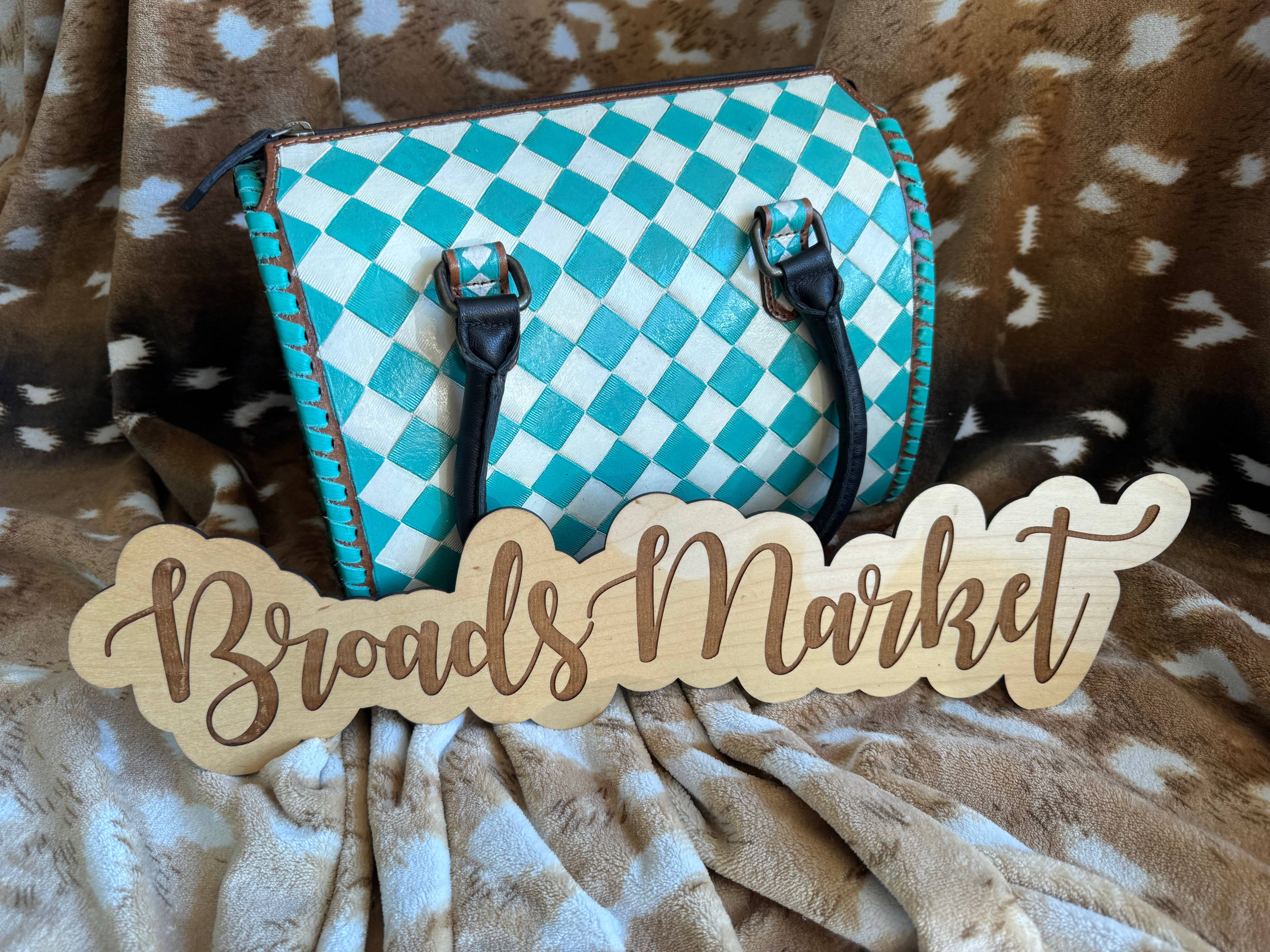 Broads Market - Vente Sac à bandoulière – femme - Sac Rapide à Carreaux Sarcelle5