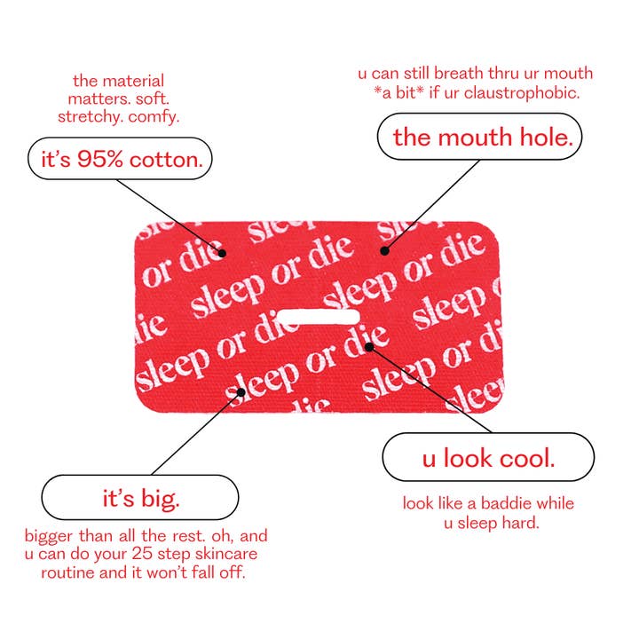 Sleep or Die - Wholesale Sleep/Eye Mask - mouth tape - skincare friendly1