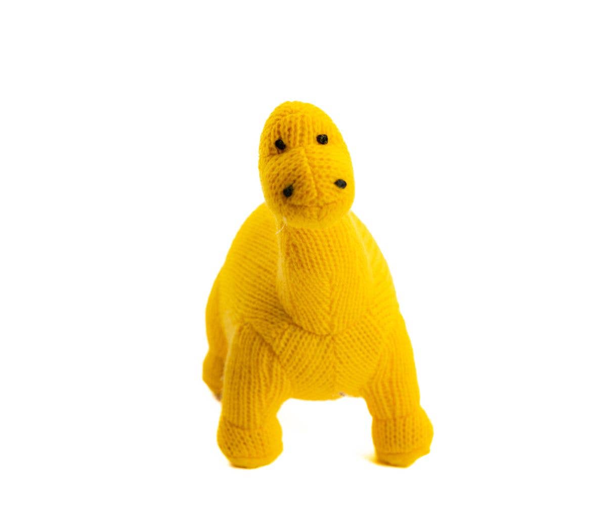 Best Years Ltd - Wholesale Handheld Rattle - Baby - Knitted Diplodocus Dinosaur Baby Rattle Yellow0