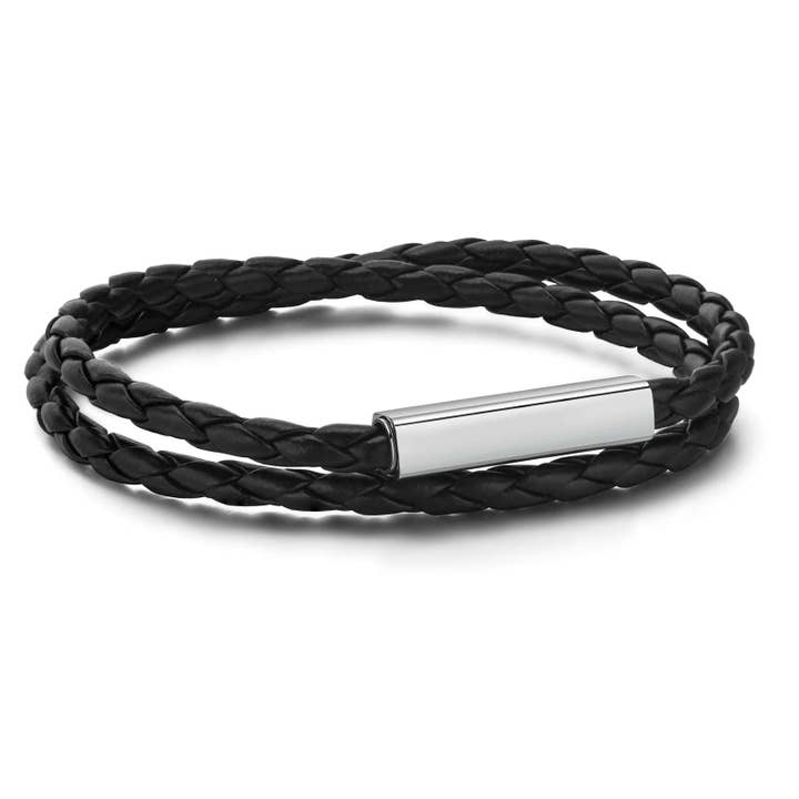 Name Tag Bracelet, Looped Leather Cord, 6mm for wholesale by PAXPARIS