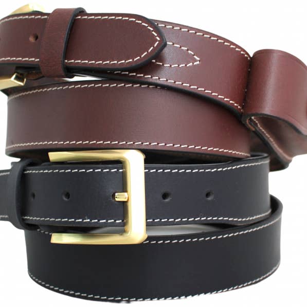 hide & chic - Wholesale Belt - Unisex - Stockman’s Knife Belt Genuine Leather with Knife pouch. BLK or BRN. 41014