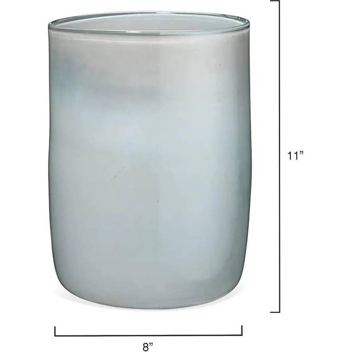 LOOMLAN - Wholesale Vase - Light Blue Glass Vapor Vase 11"