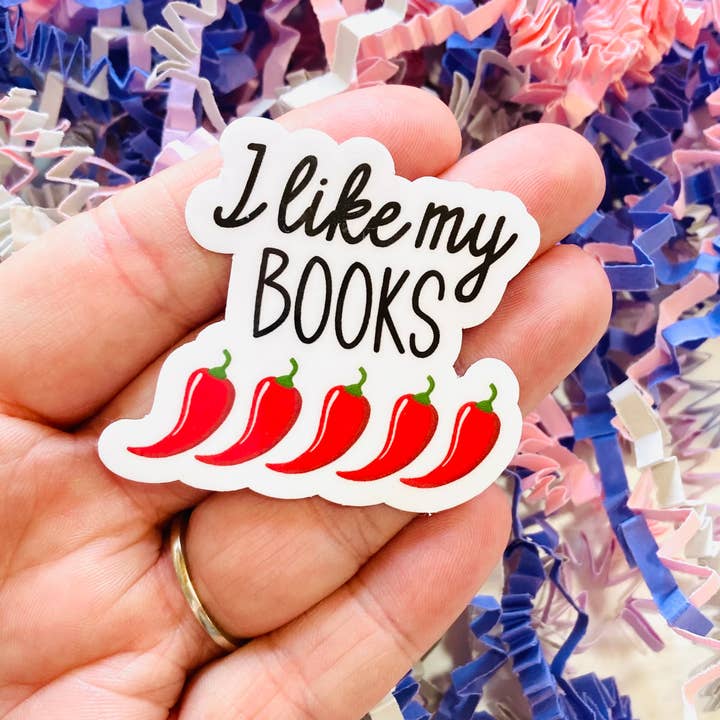 I like my books spicy Die Cut sticker for wholesale by Chapter & Ink