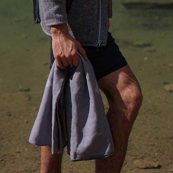Wanderlight USA - Wholesale Beach Towel - Microfiber Travel Towel - Patagonia Grey, Large (63 X 31 ")