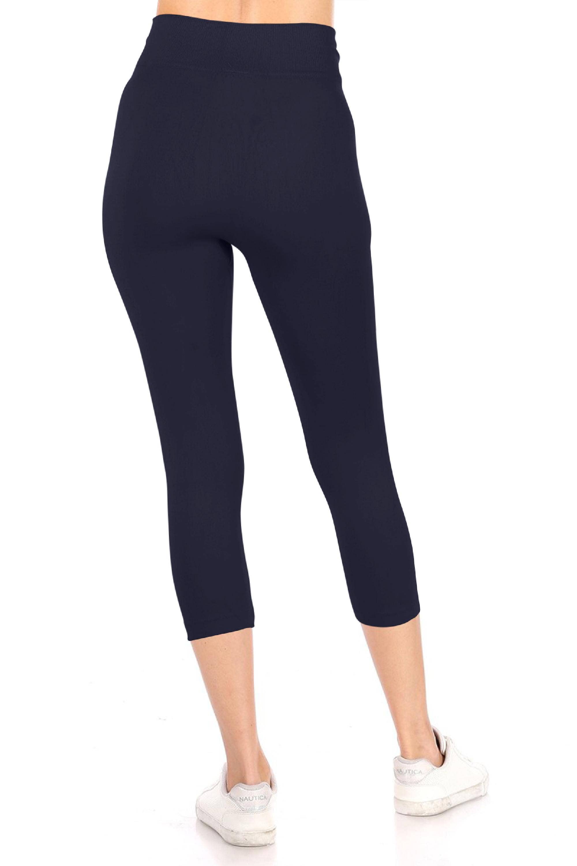 MOA COLLECTION - Wholesale Athletic/Lounge Leggings - Women's - Women's Casual Solid Seamless Capri Leggings37