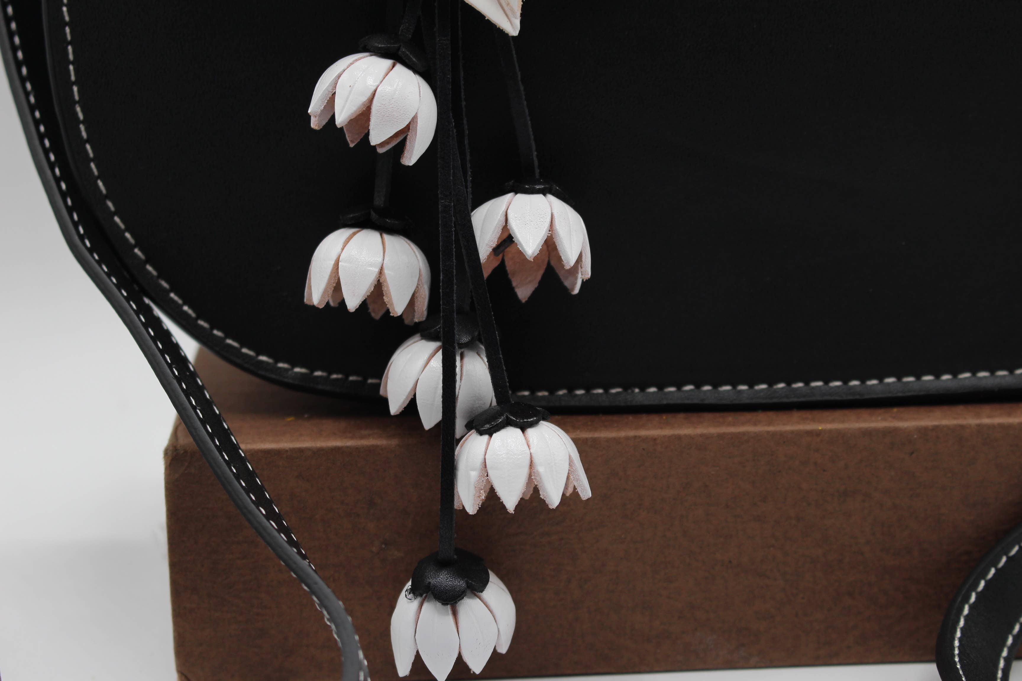 Sunflower Handmade leather inc - Wholesale Purse Hook/Hanger - Women's - Leather flower key chain bag charm purse charm9