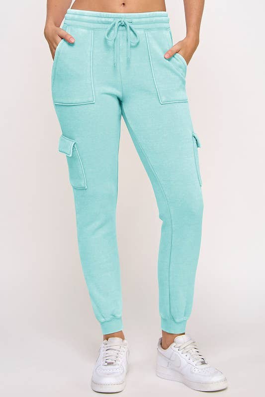 Vanilla Monkey - Wholesale Athletic Sweatpants/Joggers - Women's - Fleece Burnout High Rise Cargo Jogger3