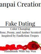 Bougie de révélation parfumée ambrée Fake Dating Rose Peony pour la vente par Kanpai Creations