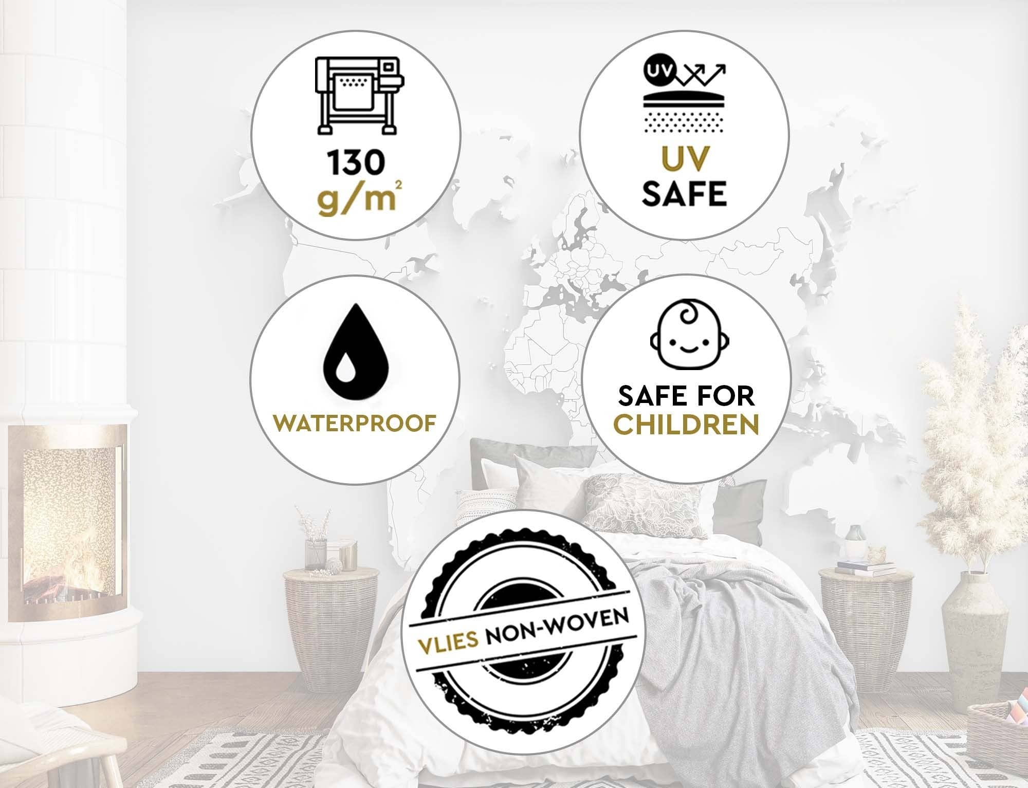 Motivartdesign – wholesale Tapetrulle – Foto Bakgrund Kontur av kontinenterna 3D4