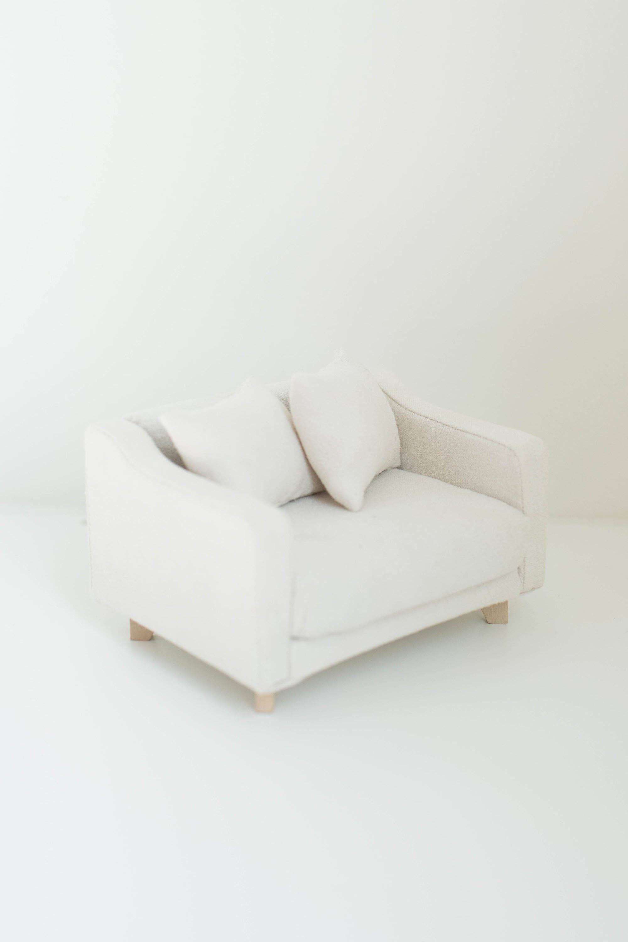 Macy Mae Dollhouse Designs - Wholesale Doll Accessory Kit - Kids - Dollhouse Adelaide Scoop Arm Accent Chair | Pearl White3