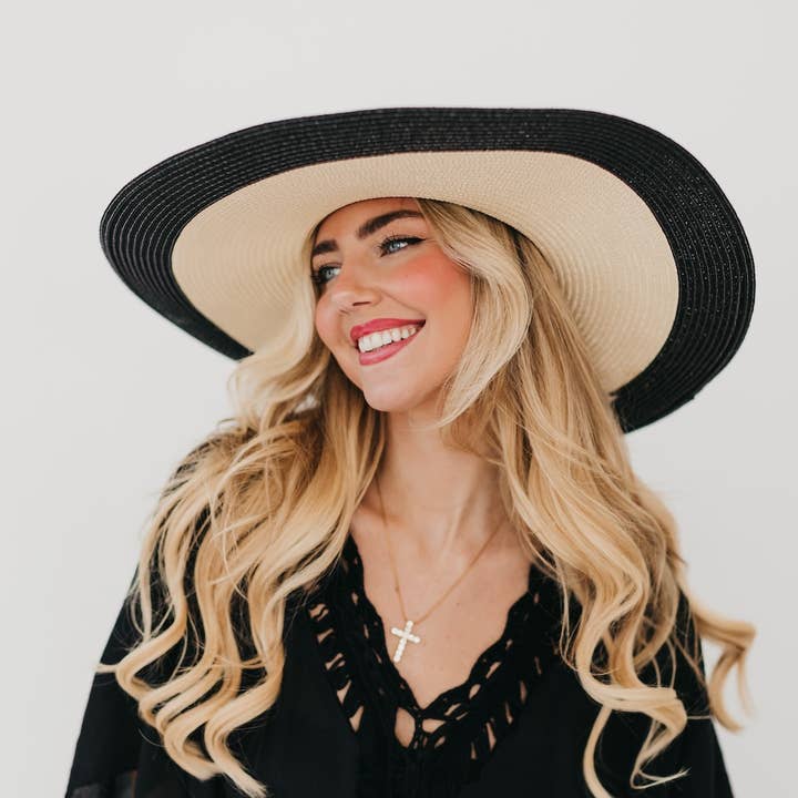 Pretty Simple - Wholesale Straw Hat - Women's - Miami Summer Wide Floppy Sun Hat