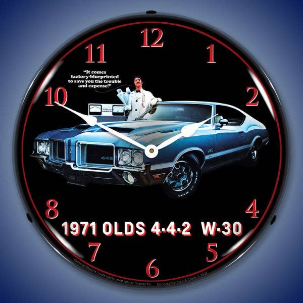 1971 Olds 442 W30 per la vendita all'ingrosso da parte di Collectable Sign and Clock LLC.