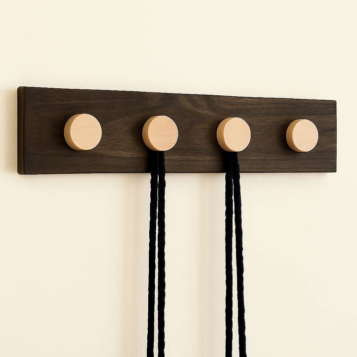 Atelier HM Design - Wholesale Wall Hook - Bathroom wall hook, natural wood holder, 20 inches4