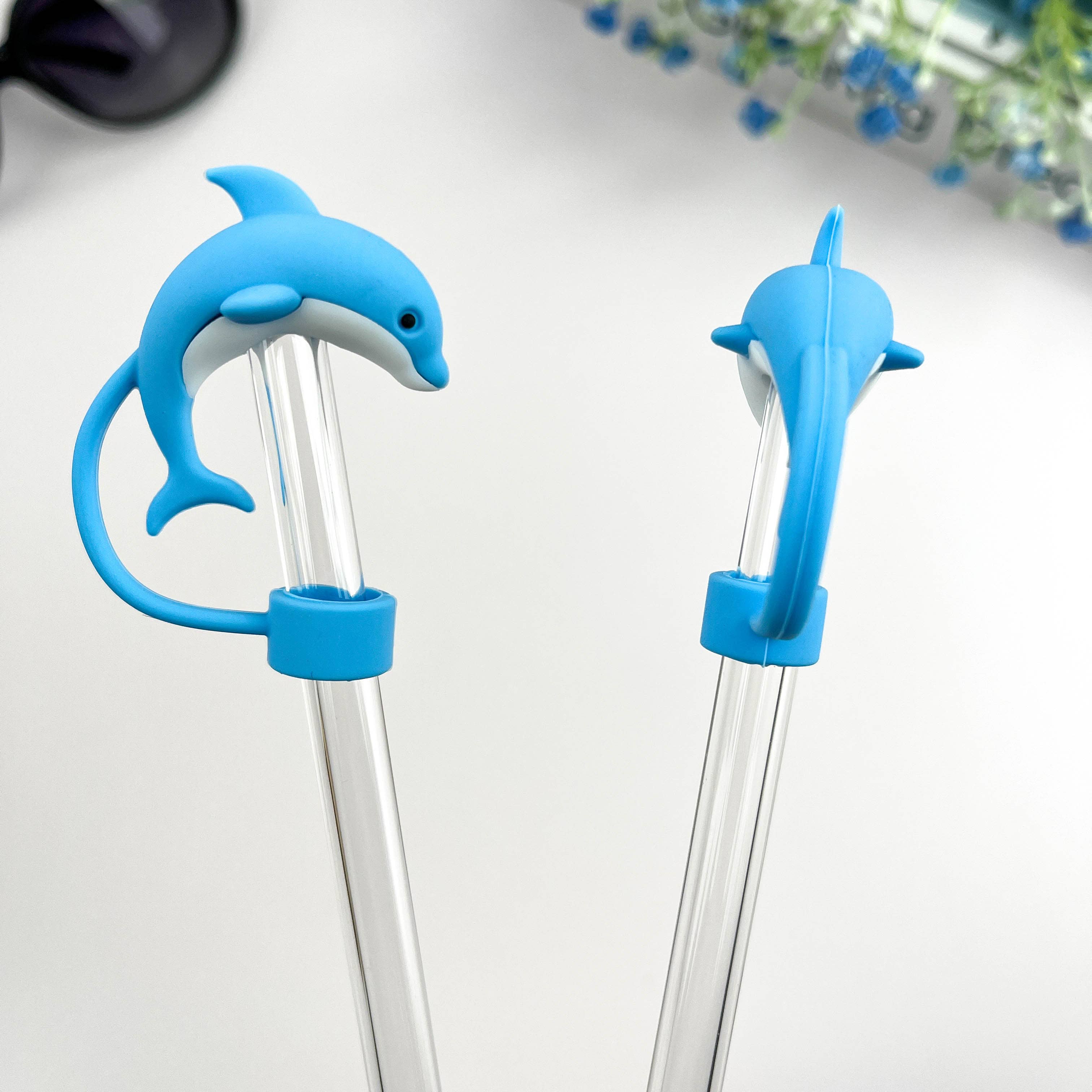 SoapElenGlen - Wholesale Drinking Straw - Dolphin Straw Toppers, Marine Animal Straw Cover3