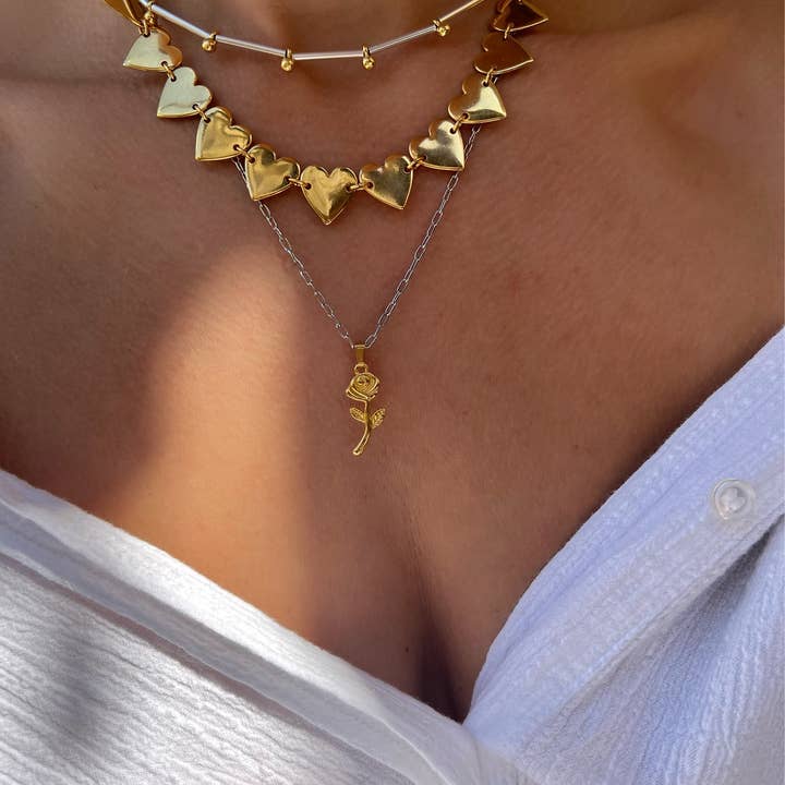 Christina Christi - Wholesale Jewelry Set - Handmade Layering Necklace Set, Long Flower Necklace5