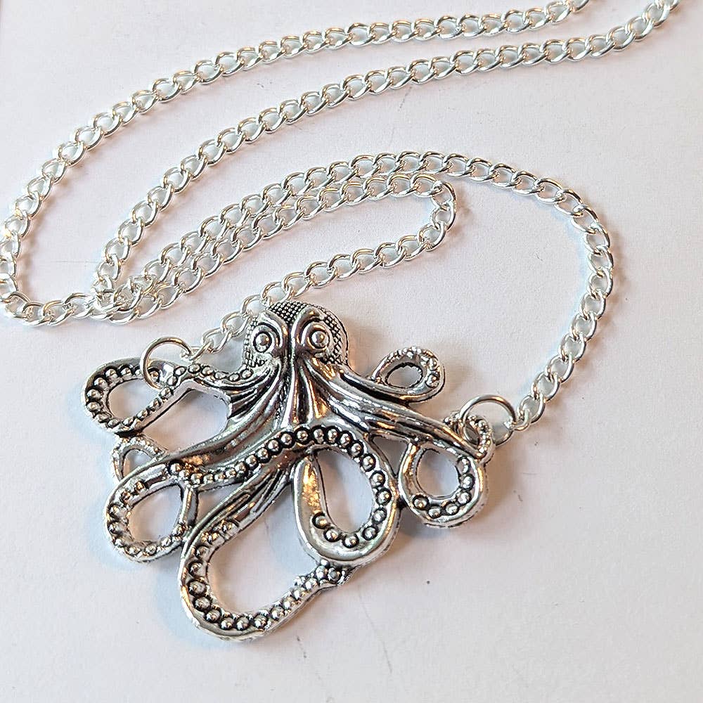 Stylish Jewelry Supply - Wholesale Halskettinghanger - Antieke zilveren middelgrote octopusketting2