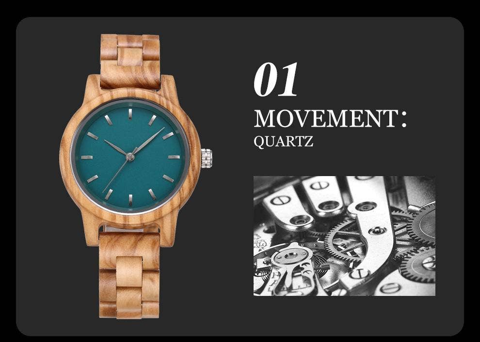 WoodWristCo - Wholesale Wrist watch – Women's - Fashion Premium Green Wooden Quartz Women's Watch4