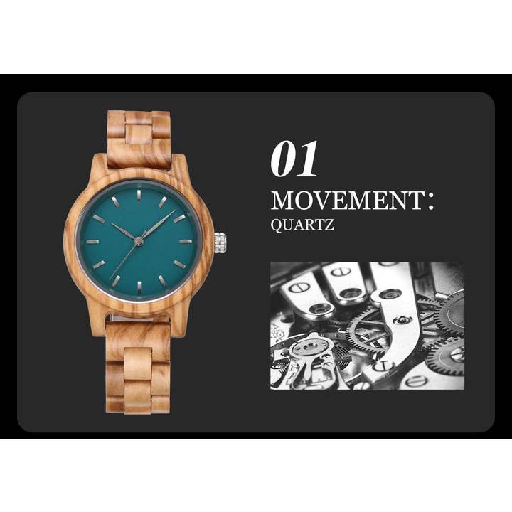 WoodWristCo - Wholesale Wrist watch – Women's - Fashion Premium Green Wooden Quartz Women's Watch4