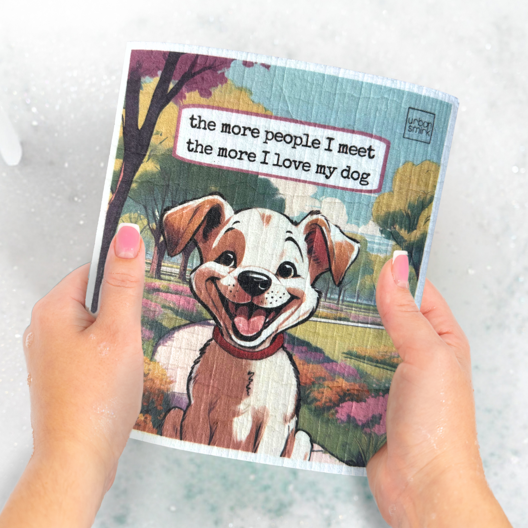 Urban Smirk - Vente Torchon - Torchon suédois pour propriétaires d'animaux amoureux des chiens : J'aime mon chien1