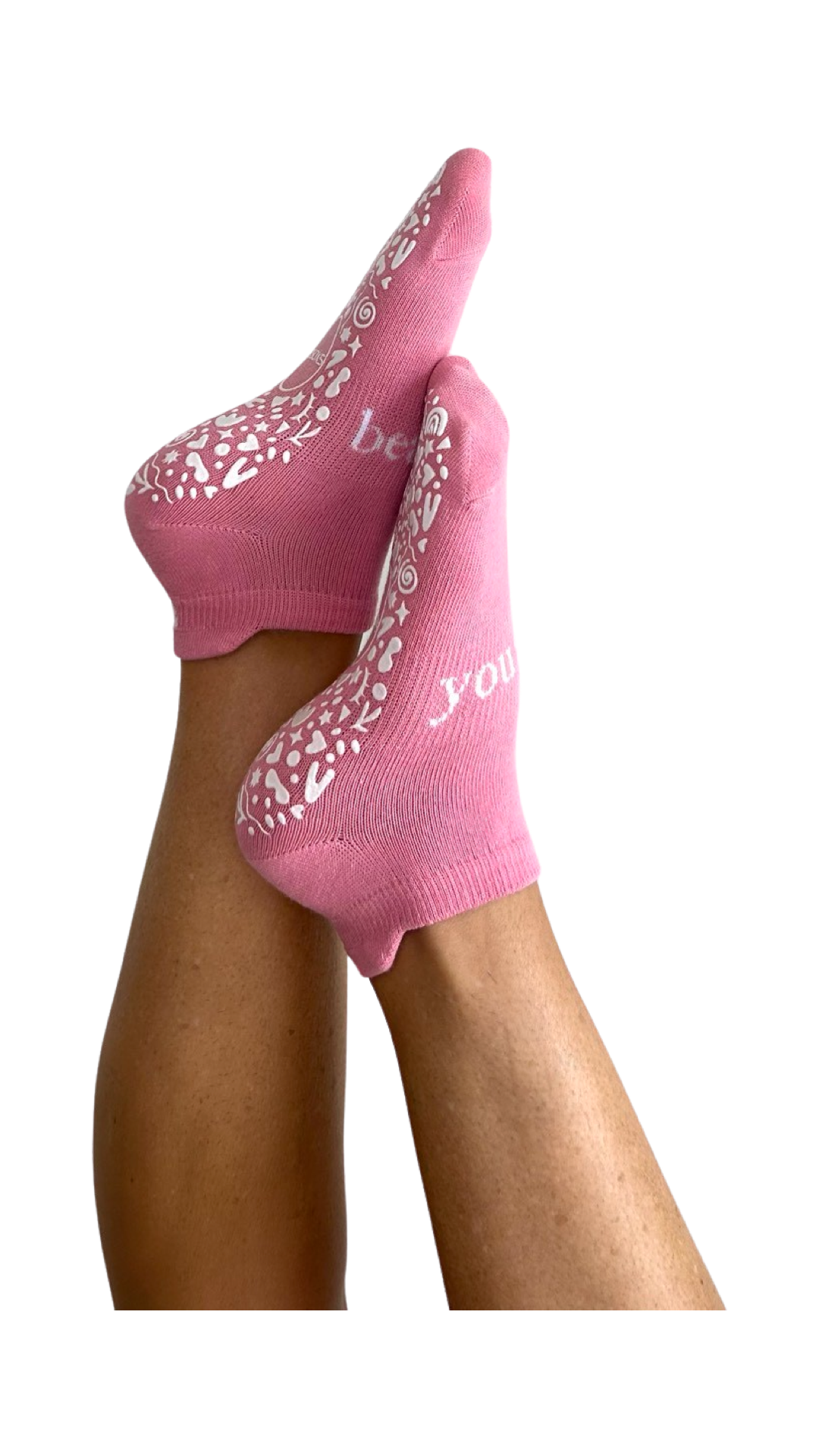 GSOXS - Wholesale Sokken - Dames - 'you are beautiful' (roze) Grip Socks1