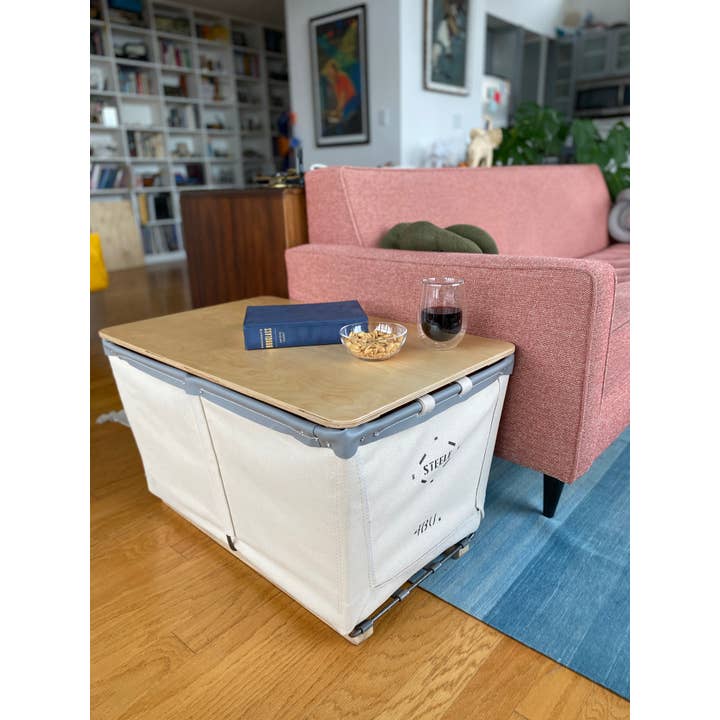 Steele Canvas Basket Corp. - Wholesale Storage Bin - Rectangular Wood Lid - 4 Bu.2