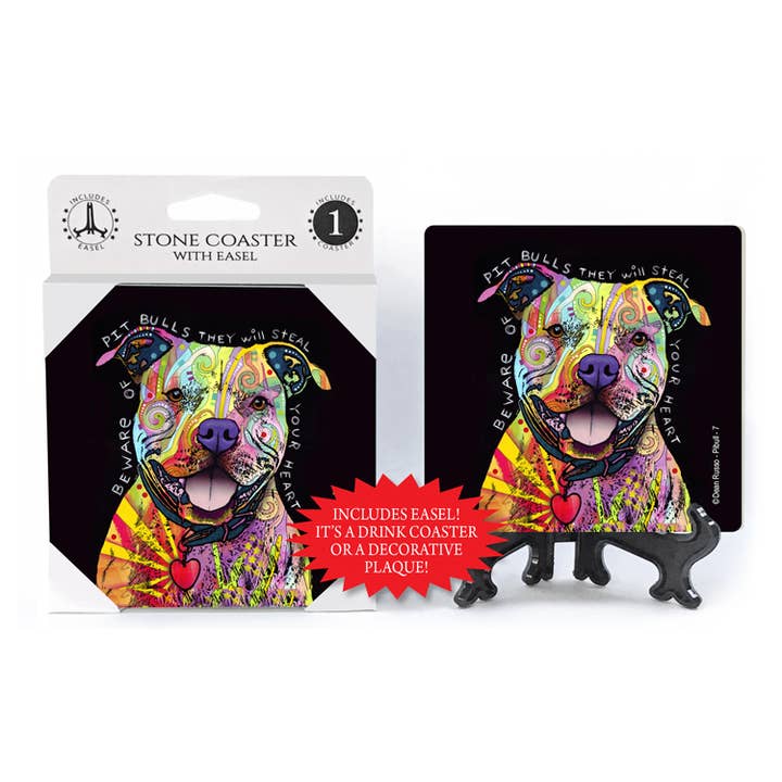 SJT Enterprises, Inc. - Wholesale Coasters - Pitbull - 7 - Beware of Pitbulls they will steal your heart